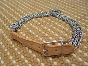 Triple Row Collar With Leather Strap