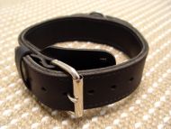 pitbull 2 ply leather agitation dog collar with handle 